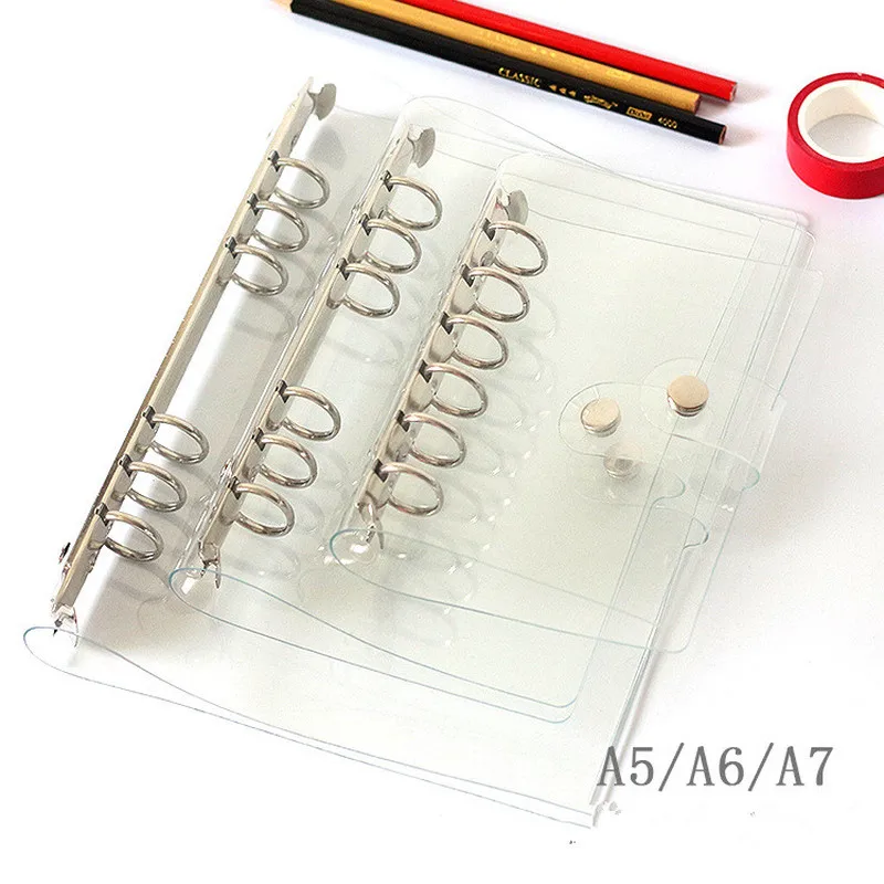 A5A6A7 loose-leaf book case PVC transparent 6-hole loose-leaf book hand book shell loose-leaf binder binding supplies
A5A6A7 loose-leaf book case PVC transparent 6-hole loose-leaf book hand book shell loose-leaf binder binding supplies