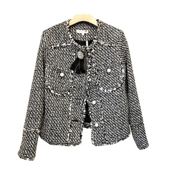 CHICATWILL Autumn Winter Pearls Pockets Women Tweed Jacket Ladies Gray Tops Outerwears
CHICATWILL Autumn Winter Pearls Pockets Women Tweed Jacket Ladies Gray Tops Outerwears