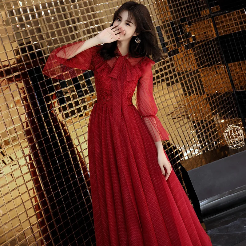 Gengli The Bride 2020 Cultivate Morality Show Thin Long Lace Princess Married Female Modern Evening Dresses Red In The Autumn
Gengli The Bride 2020 Cultivate Morality Show Thin Long Lace Princess Married Female Modern Evening Dresses Red In The Autumn