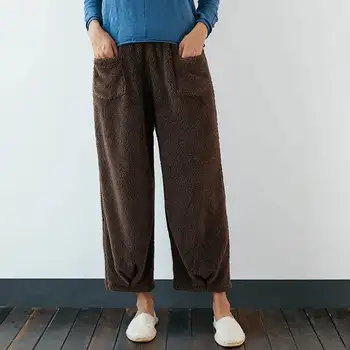 L 5XL 2020 Spring Fleece Trousers Casual Solid Wide Leg Pants ZANZEA Women Vintage Elastic Waist Long Pantalon Female Streetwear
L 5XL 2020 Spring Fleece Trousers Casual Solid Wide Leg Pants ZANZEA Women Vintage Elastic Waist Long Pantalon Female Streetwear