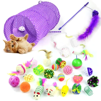 Cat Toy 24Pcs/Set Pet Kit Collapsible Tunnel Cat toy Fun Bell Feather Mice Shape Pet Kitten Dog Cat Interactive Play Supplies
Cat Toy 24Pcs/Set Pet Kit Collapsible Tunnel Cat toy Fun Bell Feather Mice Shape Pet Kitten Dog Cat Interactive Play Supplies