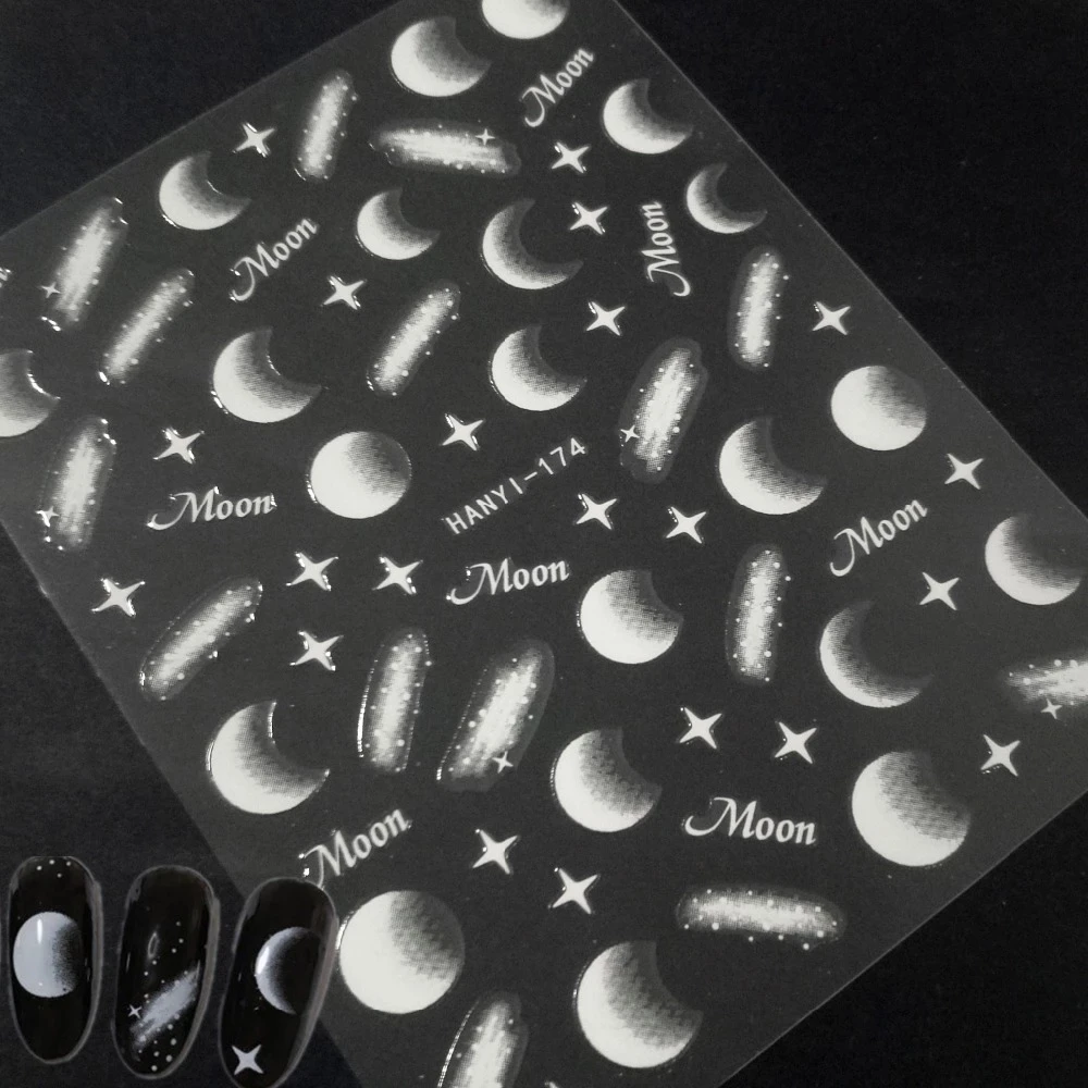 Newest Moon Design 3D Self Adhesive Decal Slider Template DIY Decorations Tips Nail Sticker HANYI-174
Newest Moon Design 3D Self Adhesive Decal Slider Template DIY Decorations Tips Nail Sticker HANYI-174