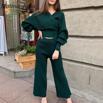 Motina Julia autumn winter women knit sweater pants set women batwing sleeve bling bling knit jumper sets
Motina Julia autumn winter women knit sweater pants set women batwing sleeve bling bling knit jumper sets