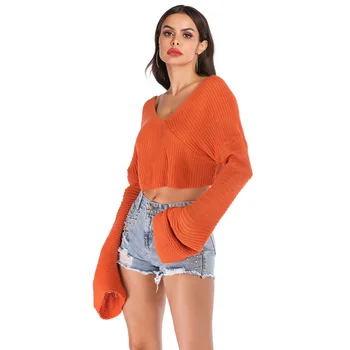 Orange Autumn Sweater Crop Top Paragraph Navel Sexy V Neck Winter Loose Lazy Wind Women Sweaters And Pullovers Elegant Female
Orange Autumn Sweater Crop Top Paragraph Navel Sexy V Neck Winter Loose Lazy Wind Women Sweaters And Pullovers Elegant Female