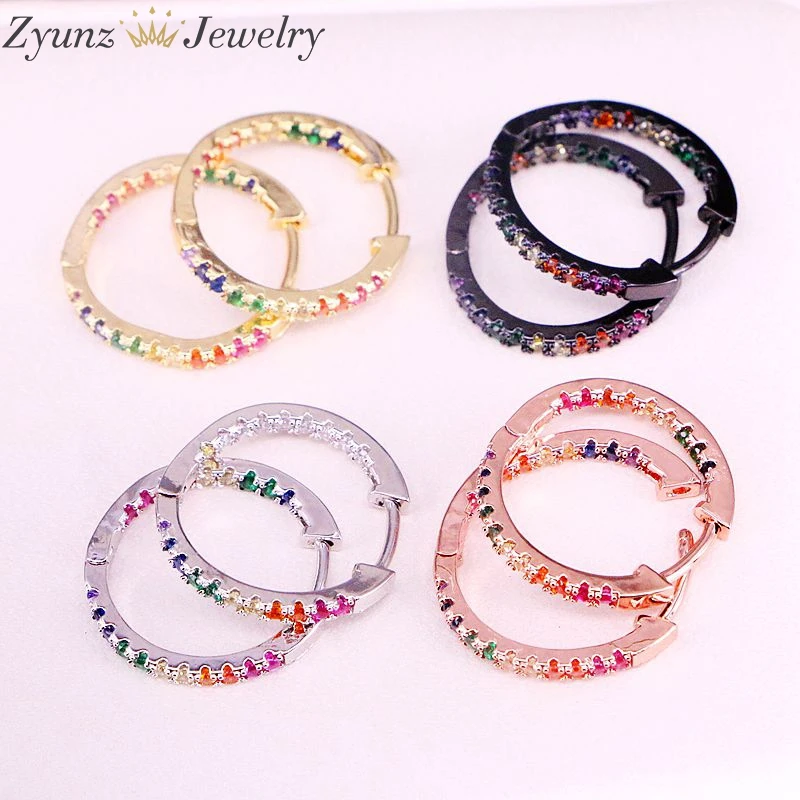5Pairs, Gold color Hoop earring rainbow cz Hoops colorful cubic zirconia earring for women
5Pairs, Gold color Hoop earring rainbow cz Hoops colorful cubic zirconia earring for women