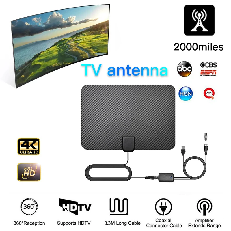 2020 HDTV Antenna indoor 2000 Miles antenna tv digital Satellite receiver With Amplifier Radius clear Fox satellite dish Aerial
2020 HDTV Antenna indoor 2000 Miles antenna tv digital Satellite receiver With Amplifier Radius clear Fox satellite dish Aerial