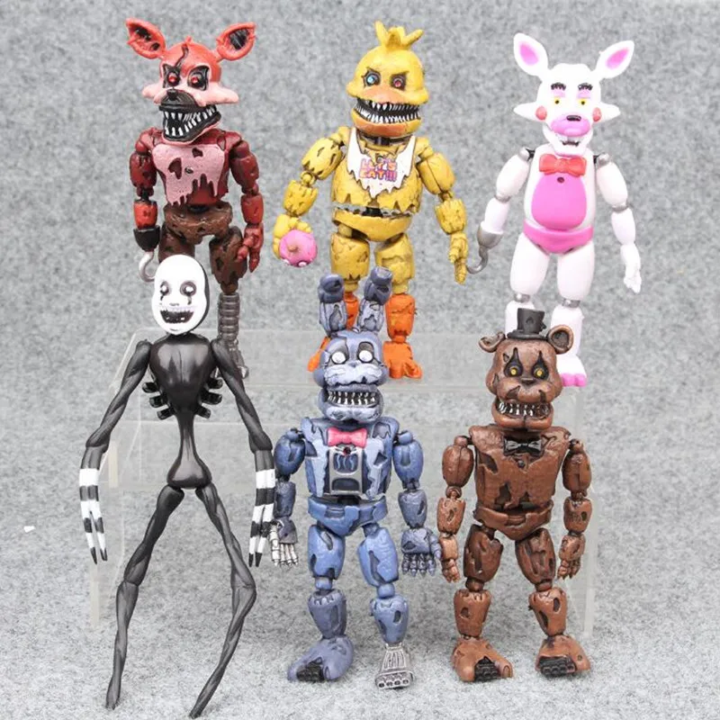 6pcs/set FNAF Five Nights at Freddy Nightmare Freddy Chica Bonnie Funtime Foxy PVC Action Figures Toys Kids Gift
6pcs/set FNAF Five Nights at Freddy Nightmare Freddy Chica Bonnie Funtime Foxy PVC Action Figures Toys Kids Gift