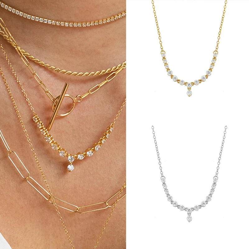 925 Silver Chain Ins Circle Pendant Chain Crystal Necklace For Anniversary Valentine's Day Clavicle Necklace Exquisite Gift
925 Silver Chain Ins Circle Pendant Chain Crystal Necklace For Anniversary Valentine's Day Clavicle Necklace Exquisite Gift