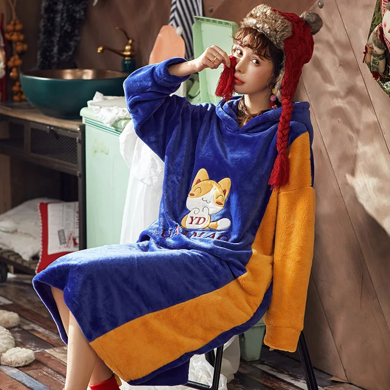 Nightgown Female Spring Autumn & Winter Coral Velvet Brushed And Thick Red Korean-style Fresh Students Flannel Tracksuit Pajamas
Nightgown Female Spring Autumn & Winter Coral Velvet Brushed And Thick Red Korean-style Fresh Students Flannel Tracksuit Pajamas