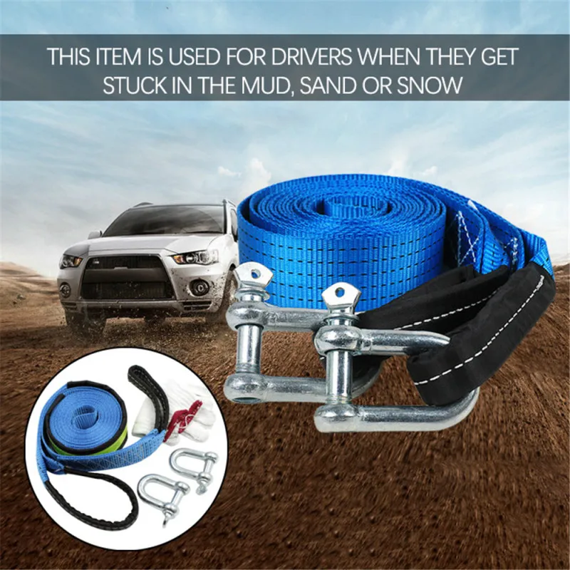 5M 8Tons Vehicle Emergency Tow Rope with U Hooks Shackle High Strength Nylon with Reflective Light for Car Truck Trailer SUV
5M 8Tons Vehicle Emergency Tow Rope with U Hooks Shackle High Strength Nylon with Reflective Light for Car Truck Trailer SUV