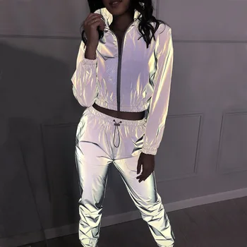Spring/fall Women Tracksuit Spandex Reflective Blazer for Ladies Korean Outdoor Reflective Sweatpants Casual Pants Plus Size
Spring/fall Women Tracksuit Spandex Reflective Blazer for Ladies Korean Outdoor Reflective Sweatpants Casual Pants Plus Size
