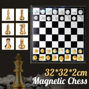 Chess Board Set Medieval Chess Set With High Quality Chessboard 32 Gold Silver Chess Pieces Foldable Magnetic Board Game Set
Chess Board Set Medieval Chess Set With High Quality Chessboard 32 Gold Silver Chess Pieces Foldable Magnetic Board Game Set