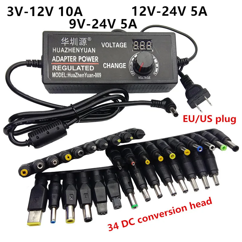 Adjustable AC to DC 3V-12V 9V-24V 12V-24V Universal power adapter voltage Regulated power supply 5A 10A 12V 15V 18V 20V 22V
Adjustable AC to DC 3V-12V 9V-24V 12V-24V Universal power adapter voltage Regulated power supply 5A 10A 12V 15V 18V 20V 22V