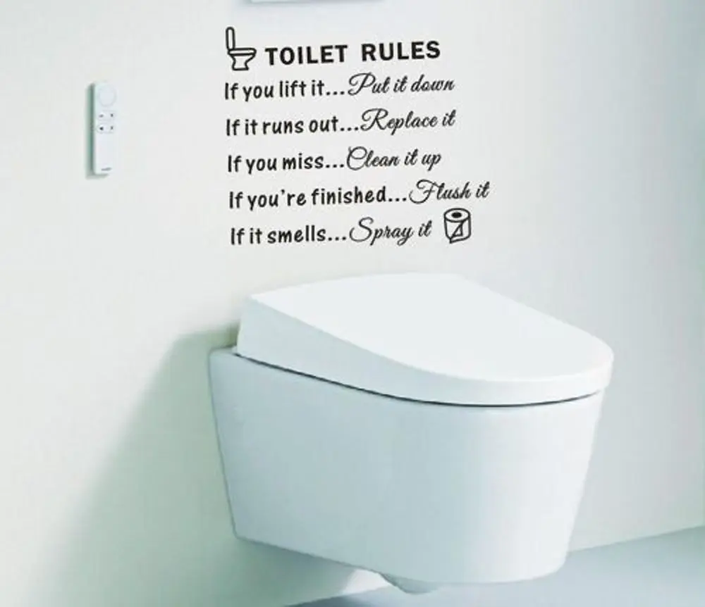 Правила пользования туалетом английские слова Ванная комната Декор стены