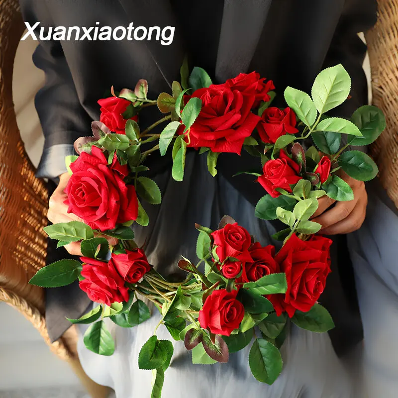 Xuanxiaotong 180cm Rose Flowers Vine Artificial Decor Silk Flowers String With Leaves for Wedding Hanging Garland Decor
Xuanxiaotong 180cm Rose Flowers Vine Artificial Decor Silk Flowers String With Leaves for Wedding Hanging Garland Decor