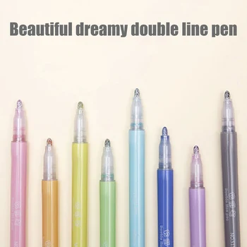 Card Writing Drawing Double Line Outline Pen Highlighter Marker Pen 8 Color for School Office LSMK99
Card Writing Drawing Double Line Outline Pen Highlighter Marker Pen 8 Color for School Office LSMK99