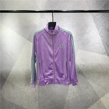 Casual Purple Needles AWGE Velvet Jackets Men Women 1:1 High Quality AWGE Jacket Butterfly Embroidery Needles Coats With Tag
Casual Purple Needles AWGE Velvet Jackets Men Women 1:1 High Quality AWGE Jacket Butterfly Embroidery Needles Coats With Tag