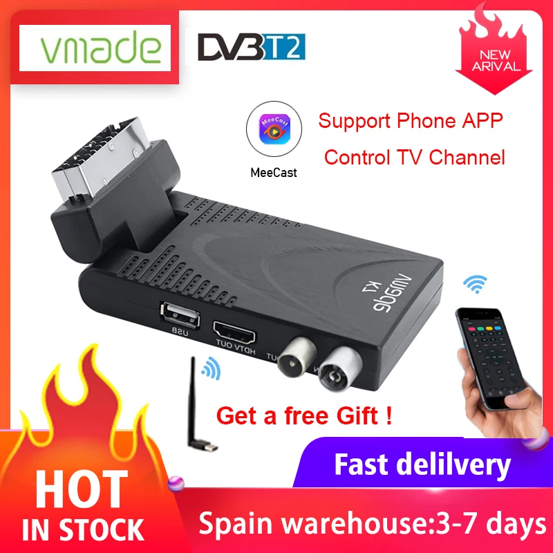 2020 DVB T2 TV Receiver Digital Terrestrial TV Tuner H.265/HEVC Video TV Decoder Support Europe IPTV Spain,Italy,France Hot Sale
2020 DVB T2 TV Receiver Digital Terrestrial TV Tuner H.265/HEVC Video TV Decoder Support Europe IPTV Spain,Italy,France Hot Sale