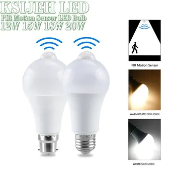 PIR Motion Sensor LED Bulb E27 12W 15W 18W 20W AC85-265V Motion Sensor Lamp Dusk to Dawn Night Light For Home Kitchen Lighting
PIR Motion Sensor LED Bulb E27 12W 15W 18W 20W AC85-265V Motion Sensor Lamp Dusk to Dawn Night Light For Home Kitchen Lighting