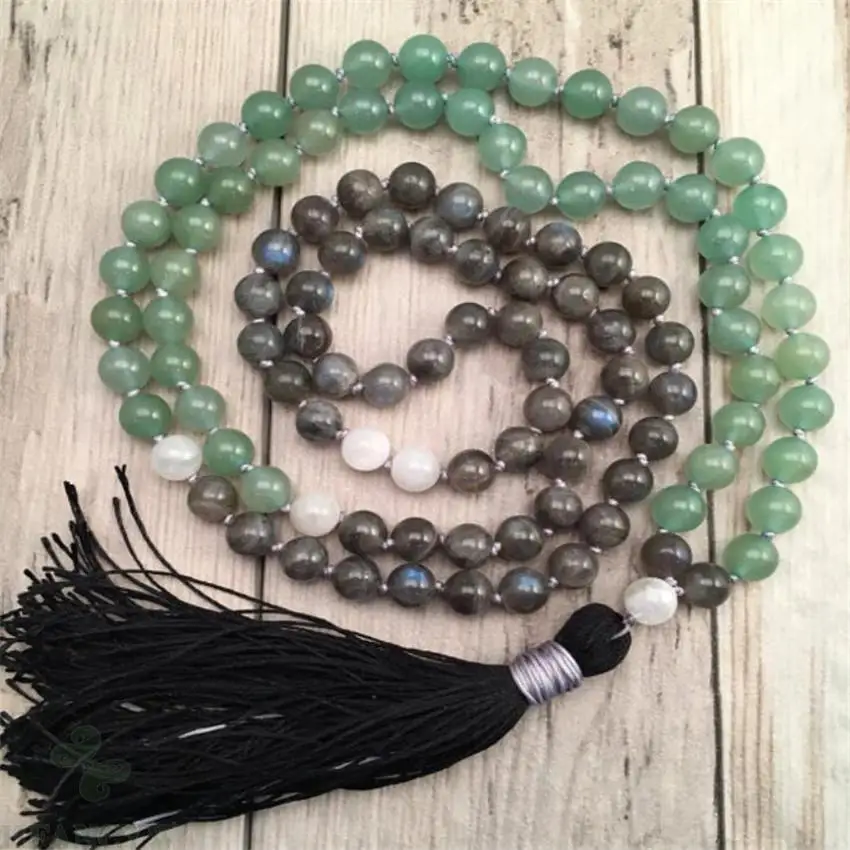 8MM Moonstone green Chalcedony Mala Necklace Tassel 108 Beads Unisex Chakas mala Meditation Sutra Gemstone Buddhism Wristband
8MM Moonstone green Chalcedony Mala Necklace Tassel 108 Beads Unisex Chakas mala Meditation Sutra Gemstone Buddhism Wristband