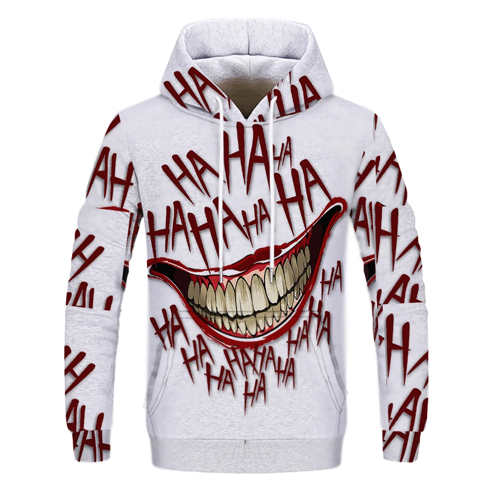 2020 Clown hahaha joker 3D Print Sweatshirt Hoodies Men Women Hip Hop Funny Autumn Streetwear Hoodies Sweatshirt Couples Clothes
2020 Clown hahaha joker 3D Print Sweatshirt Hoodies Men Women Hip Hop Funny Autumn Streetwear Hoodies Sweatshirt Couples Clothes