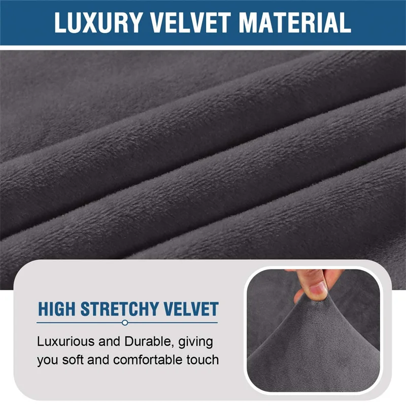 Housse de protection de chaise sans accoudoirs en velours, pour canapé simple, extensible, moderne, pour la maison Housse de protection de chaise sans accoudoirs en velours, pour canapé simple, extensible, moderne, pour la maison