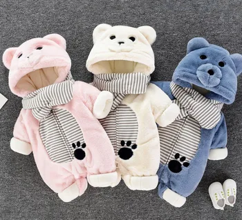 Baby winter cotton padded jacket new baby cartoon creeper Jumpsuit thick 
Baby winter cotton padded jacket new baby cartoon creeper Jumpsuit thick