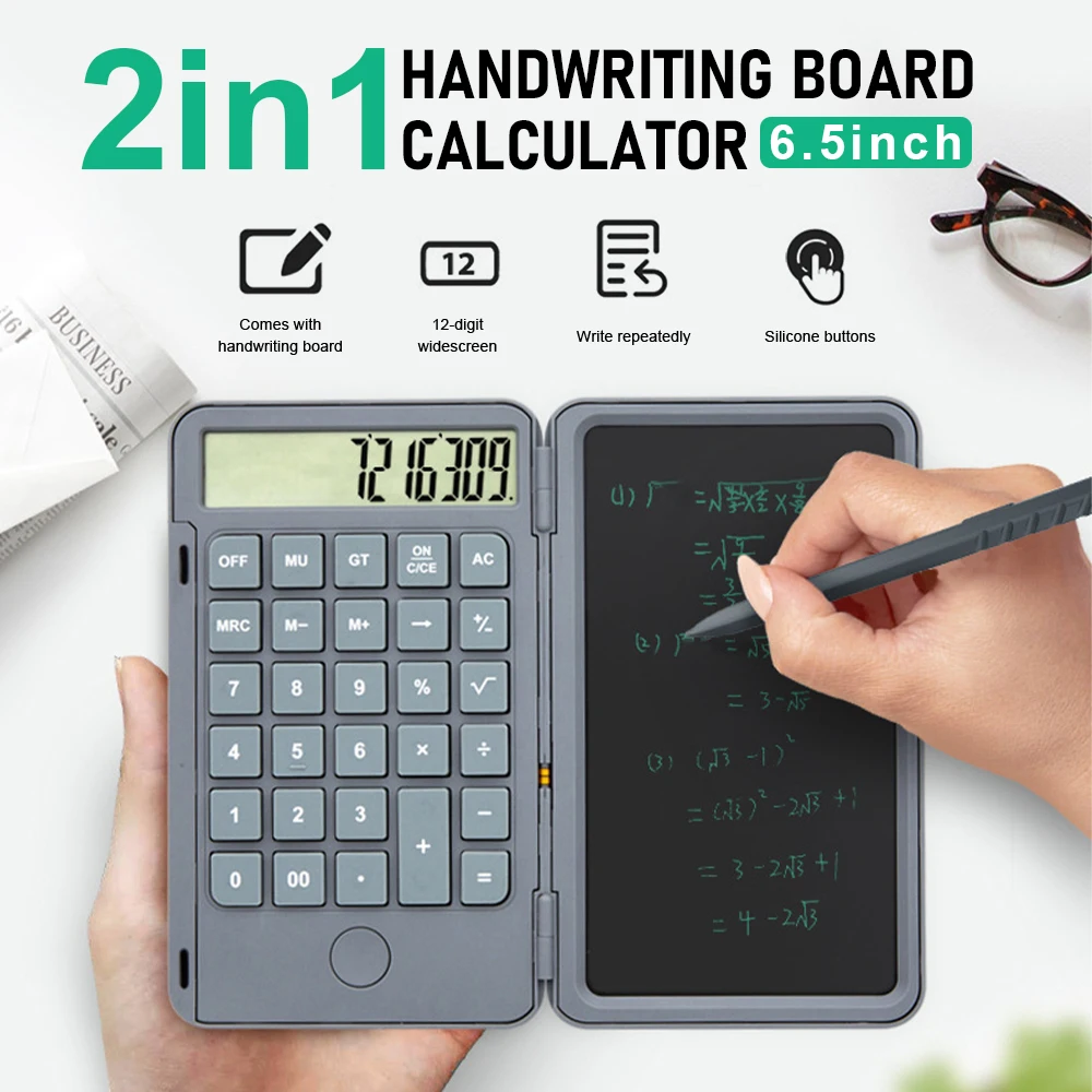 6.5 inch LCD Writing Tablet Rechargeable Calculator Handwriting Board Graphics Erasable Drawing Pads Christmas Gifts For Kids
6.5 inch LCD Writing Tablet Rechargeable Calculator Handwriting Board Graphics Erasable Drawing Pads Christmas Gifts For Kids