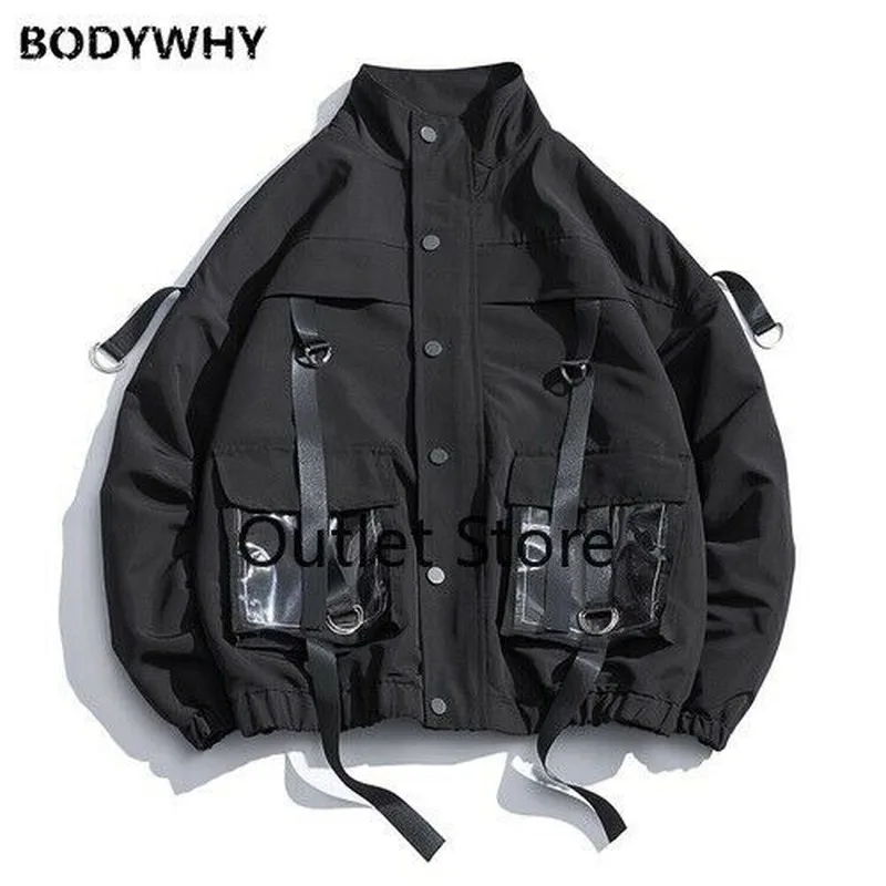 2020 Autumn Men Military Jacket Coat Ribbons Pocket Overall Bomber Jacket Hip Hop Streetwear Fashion Jacket Men Loose Outwear
2020 Autumn Men Military Jacket Coat Ribbons Pocket Overall Bomber Jacket Hip Hop Streetwear Fashion Jacket Men Loose Outwear