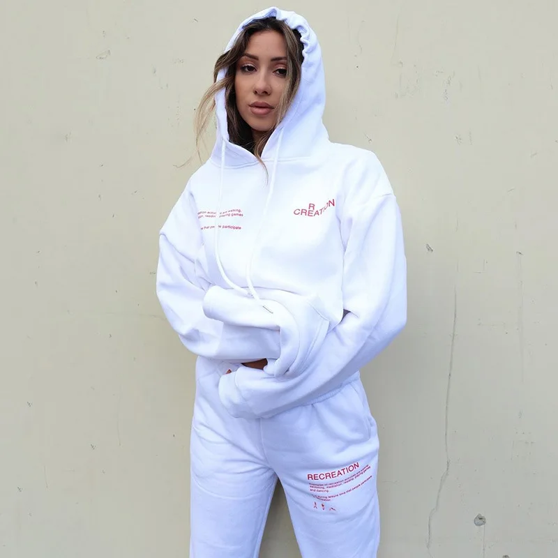 Paris Girl Women Hoodies and Pants 2 Piece Set Ladies Autumn Winter Letter Print Pocket Warm Loose Pullover Sweatshirts Suits
Paris Girl Women Hoodies and Pants 2 Piece Set Ladies Autumn Winter Letter Print Pocket Warm Loose Pullover Sweatshirts Suits