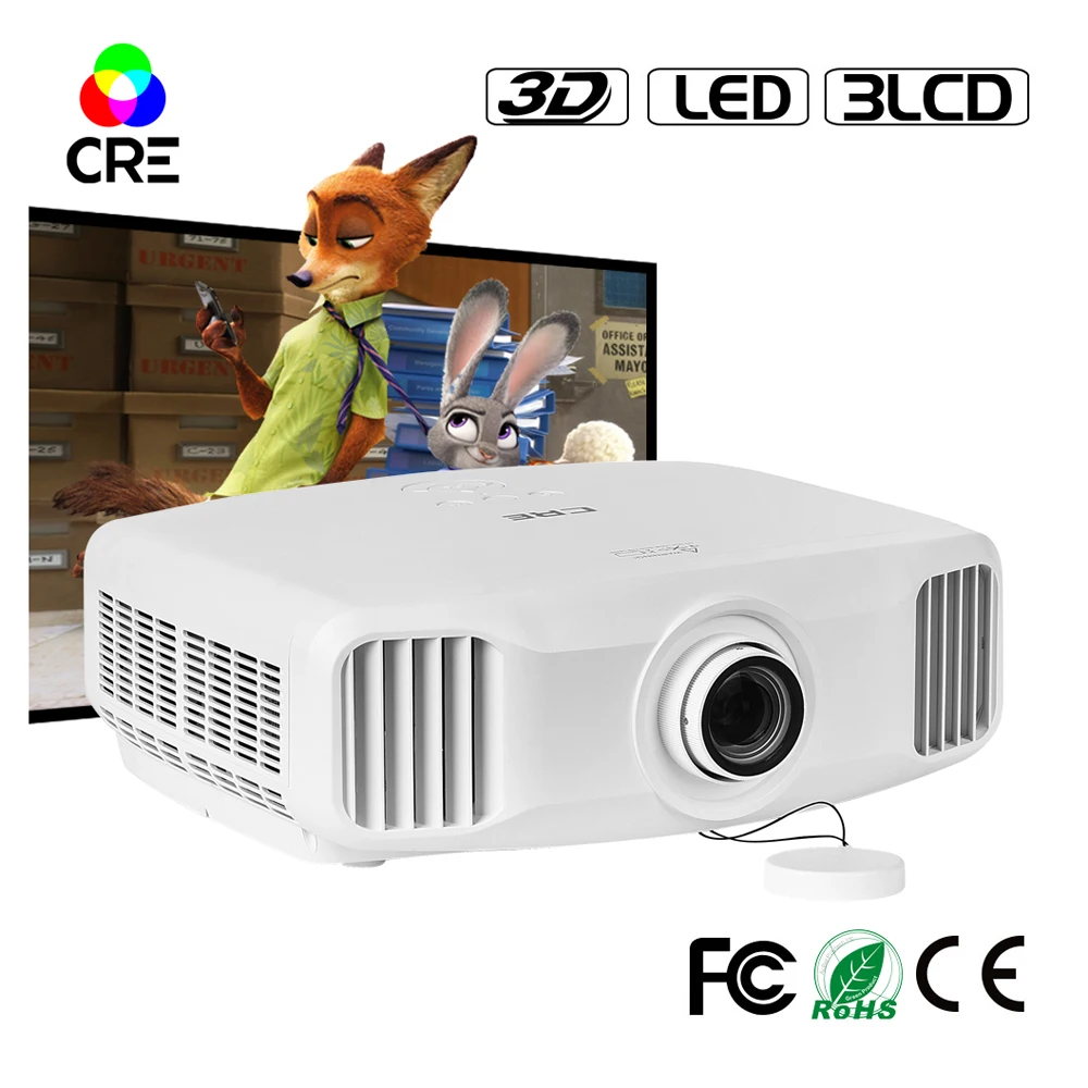 High Brightness Projector Native 2K Full HD 1920*1200 WUXGA 1080p Wireless Wifi 3D LED | Электроника