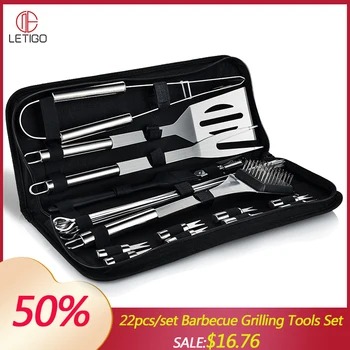 22Pcs/Set Stainless Steel Barbecue Grilling Tools Set BBQ Utensil Accessories Camping Outdoor Cooking Tool Kit With Storage Bag
22Pcs/Set Stainless Steel Barbecue Grilling Tools Set BBQ Utensil Accessories Camping Outdoor Cooking Tool Kit With Storage Bag