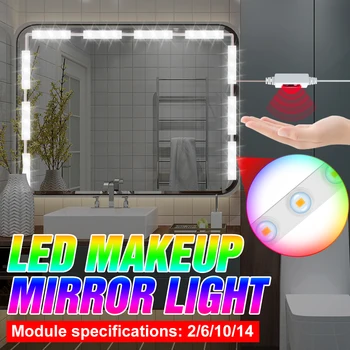 DC 12V Mirror Light Bulb LED Cosmetic Lamp USB Hand Sweep Makeup Light Bulb LED Dimmable Dressing Table Lamp 2 6 10 14 Modules
DC 12V Mirror Light Bulb LED Cosmetic Lamp USB Hand Sweep Makeup Light Bulb LED Dimmable Dressing Table Lamp 2 6 10 14 Modules