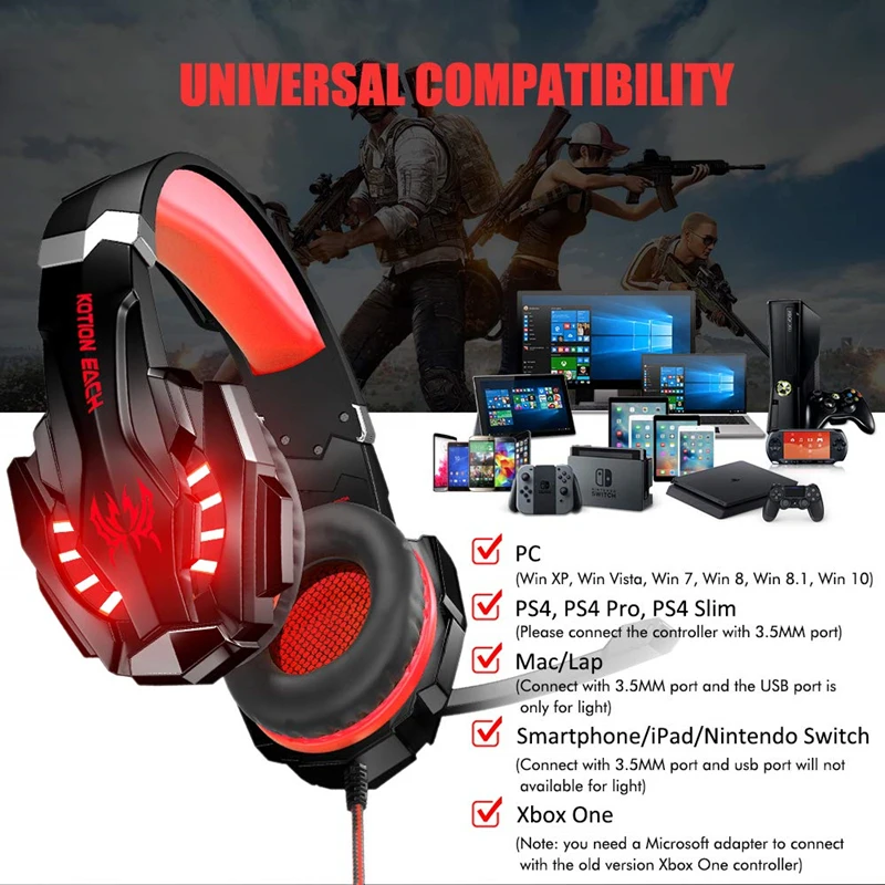 Wired Gaming Headphones Professional ESports Headset Surround Sound Volume Control Ergonomic Design With LED Headphone Gamer
Wired Gaming Headphones Professional ESports Headset Surround Sound Volume Control Ergonomic Design With LED Headphone Gamer