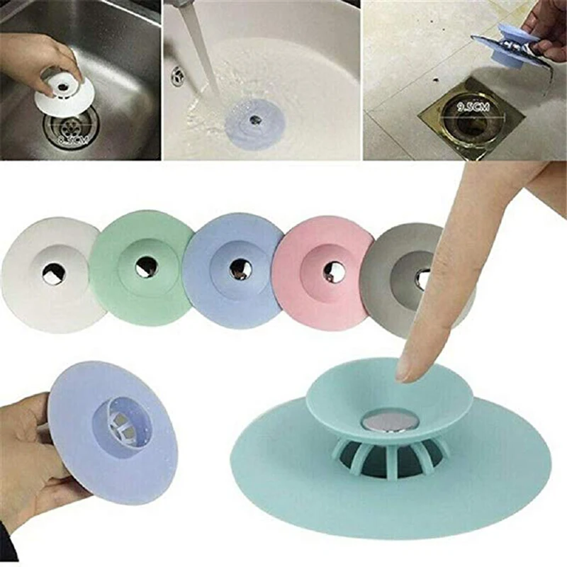 Sink Filter Anti-blocking Silicone Kitchen Accessories Push-type Floor Drain Cover Sewer Bathroom Sink Plug Filter Deodorant 
Sink Filter Anti-blocking Silicone Kitchen Accessories Push-type Floor Drain Cover Sewer Bathroom Sink Plug Filter Deodorant