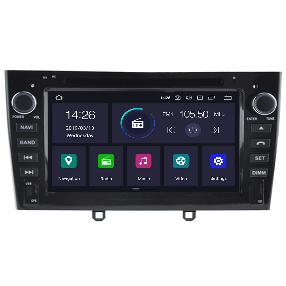 Бесплатная доставка! Android 10 8 ядерный автомобильный dvd плеер GPS Navi для Peugeot 408 308 308SW