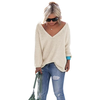 Autumn Winter sweater women plus size casual knitted women jumper tops fashion V-neck loose pullover sweater streetwear 2019 
Autumn Winter sweater women plus size casual knitted women jumper tops fashion V-neck loose pullover sweater streetwear 2019