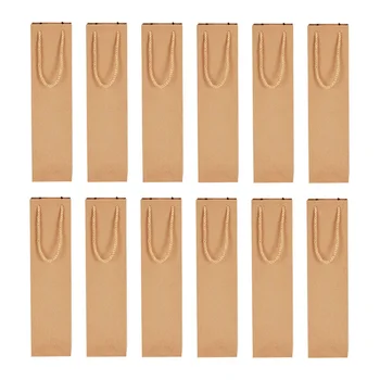 12 Pcs Wine Bottle Bag High Quality Kraft Paper Reusable Single Red Wine Bag with Handle for Shopping
12 Pcs Wine Bottle Bag High Quality Kraft Paper Reusable Single Red Wine Bag with Handle for Shopping