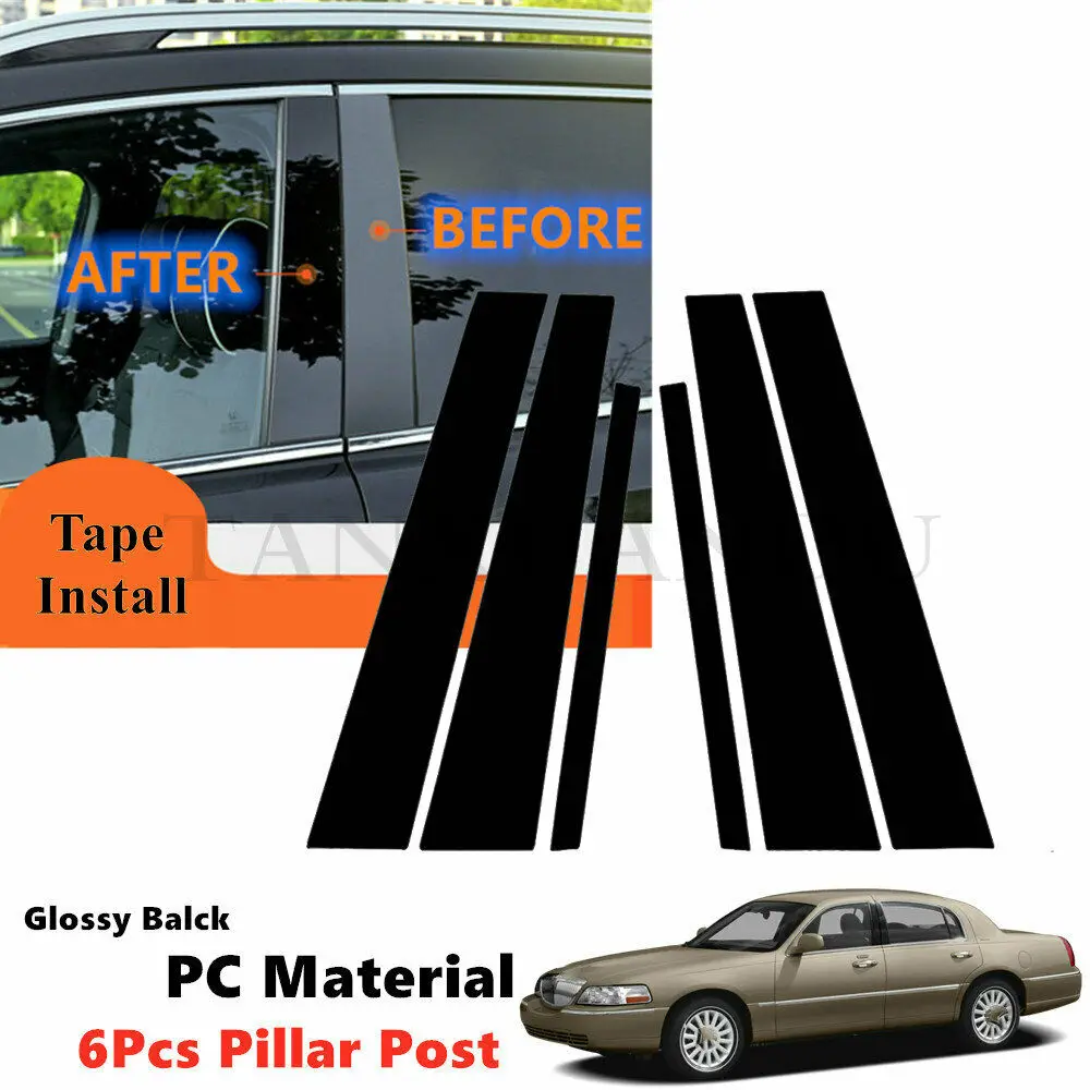 Decal Cover Gloss Black PC 6Pcs Set Fit For Lincoln Town Car Sedan 1998-2011 Side Door Window Pillar Posts Piano Black Post Trim
Decal Cover Gloss Black PC 6Pcs Set Fit For Lincoln Town Car Sedan 1998-2011 Side Door Window Pillar Posts Piano Black Post Trim