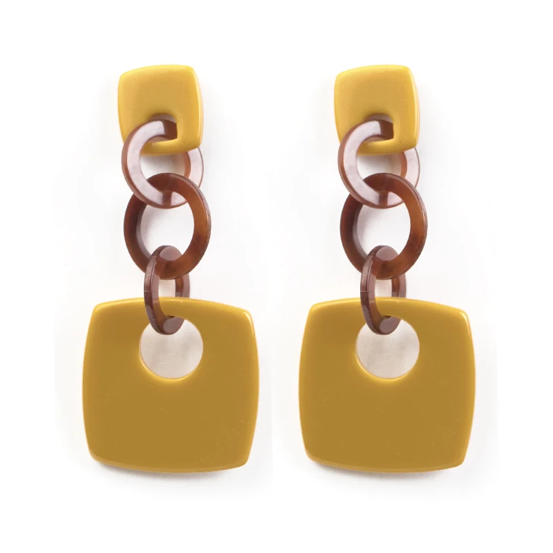 Vintage Dangle Fashion Acrylic Earrings Statement for Women Big Long Geometric Resin Dangling Earring Bohemian Jewelry Brincos (1)