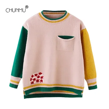 Children Clothes Baby Girls Warm Pullovers Contrast Color Hook Flower Sweaters Girls Autumn Knitted Loose Jacket Child Top
Children Clothes Baby Girls Warm Pullovers Contrast Color Hook Flower Sweaters Girls Autumn Knitted Loose Jacket Child Top