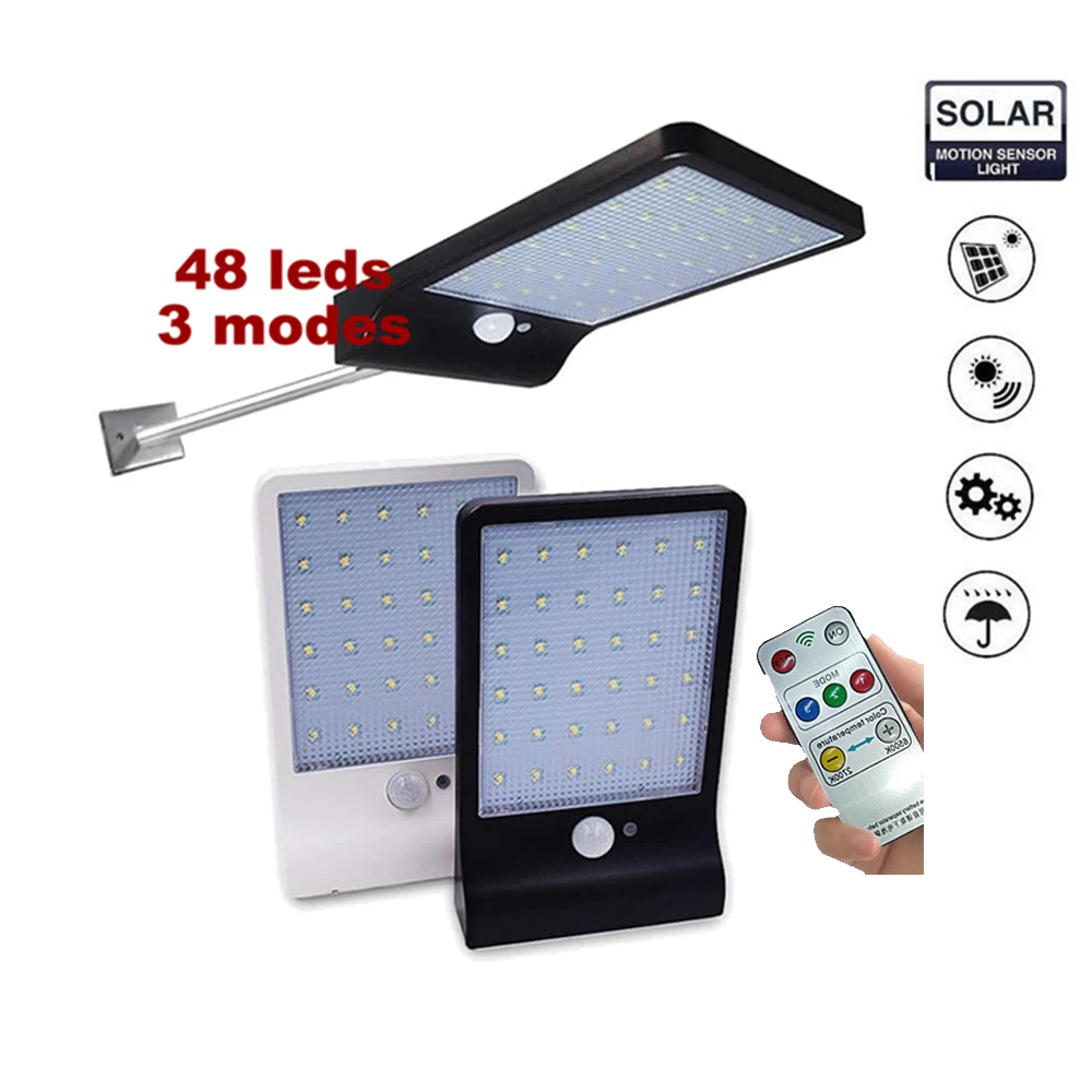 Solar Light 48 led garden Wall Lamp PIR Sensor Motion 4 Modes Emergency With Adjustable Pole For Outdoor Lighting exterior remot
Solar Light 48 led garden Wall Lamp PIR Sensor Motion 4 Modes Emergency With Adjustable Pole For Outdoor Lighting exterior remot