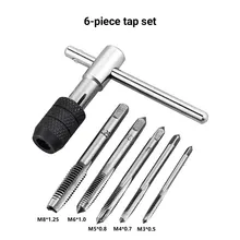 High Quality 6pcs T-type Wrench Drill Set Hand Tapping Tools Machine Screw Thread Tap Twist Bit M3/M4/M5/M6/M8 Tap Set DIY Tool
High Quality 6pcs T-type Wrench Drill Set Hand Tapping Tools Machine Screw Thread Tap Twist Bit M3/M4/M5/M6/M8 Tap Set DIY Tool