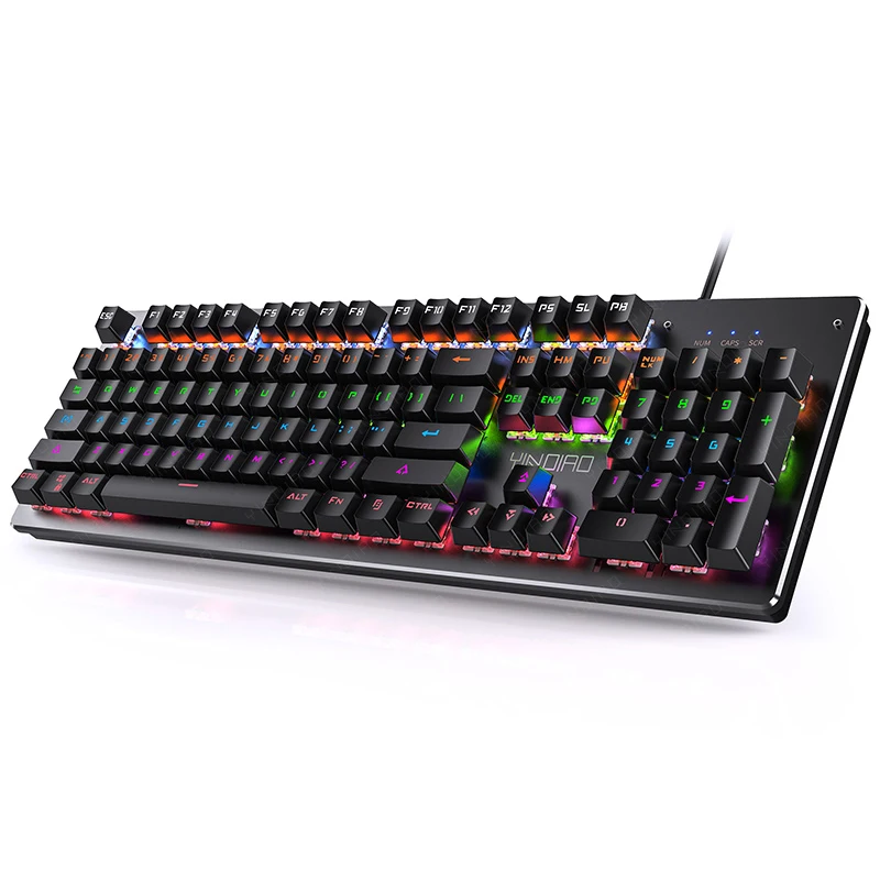Wired Mechanical Keyboard, 87-key/104-key Gaming Backlit Keyboard, Black / Blue Switch Mixed Light Keyboard, For PC Laptops 
Wired Mechanical Keyboard, 87-key/104-key Gaming Backlit Keyboard, Black / Blue Switch Mixed Light Keyboard, For PC Laptops