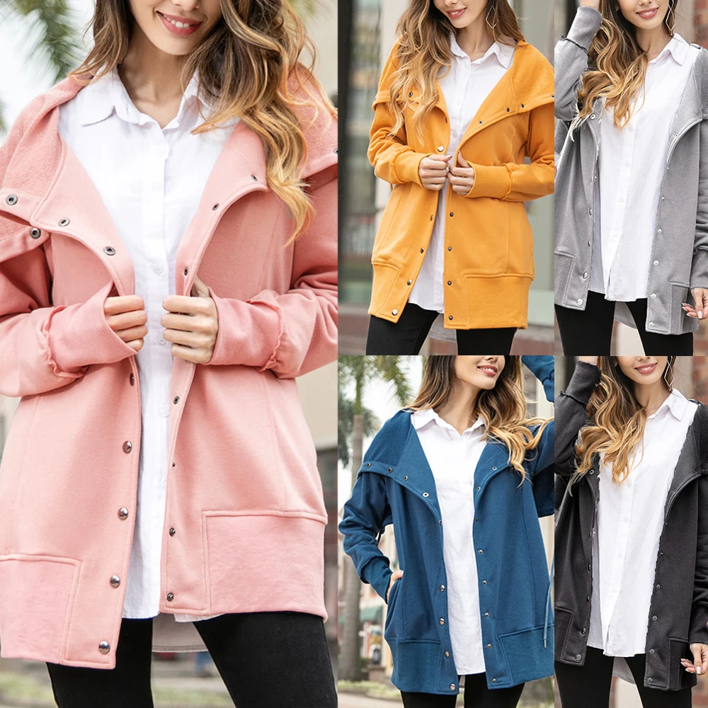 Women Hoodie Sweatershirt Jacket Autumn Long Sleeve Solid Thin Windproof Hooded Coat 2019 Plus Size Big Collar Button Streetwear
Women Hoodie Sweatershirt Jacket Autumn Long Sleeve Solid Thin Windproof Hooded Coat 2019 Plus Size Big Collar Button Streetwear