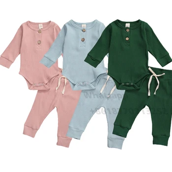 Newborn Baby Boys Girls Ribbed Cotton Outfit Clothes Button Tops+Pants 2Pcs Pajamas Set Homewear Infant Baby Boy Girl Clothing
Newborn Baby Boys Girls Ribbed Cotton Outfit Clothes Button Tops+Pants 2Pcs Pajamas Set Homewear Infant Baby Boy Girl Clothing