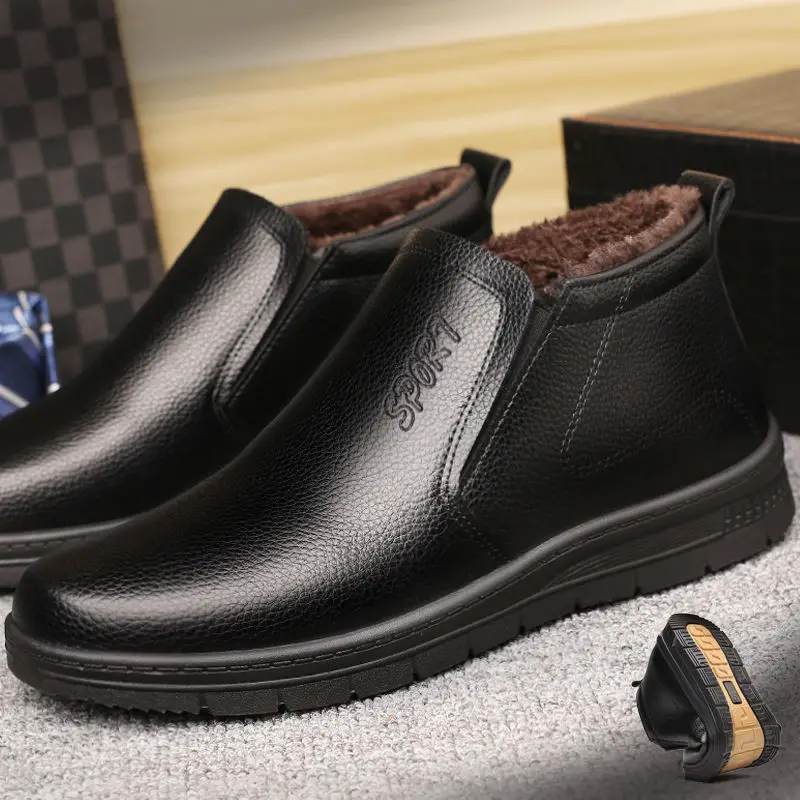 Soft Leather Antiskid Winter Men's Boots Warm Round Head Men's Winter Snow Boots Leather High Quality Women's Flat Boots
Soft Leather Antiskid Winter Men's Boots Warm Round Head Men's Winter Snow Boots Leather High Quality Women's Flat Boots