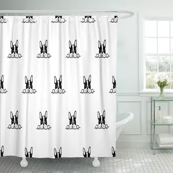 Black Animal French Bulldog Face Sleepy Dog Cat Cute Shower Curtain Polyester 72 x 72 inches Set with Hooks 
Black Animal French Bulldog Face Sleepy Dog Cat Cute Shower Curtain Polyester 72 x 72 inches Set with Hooks