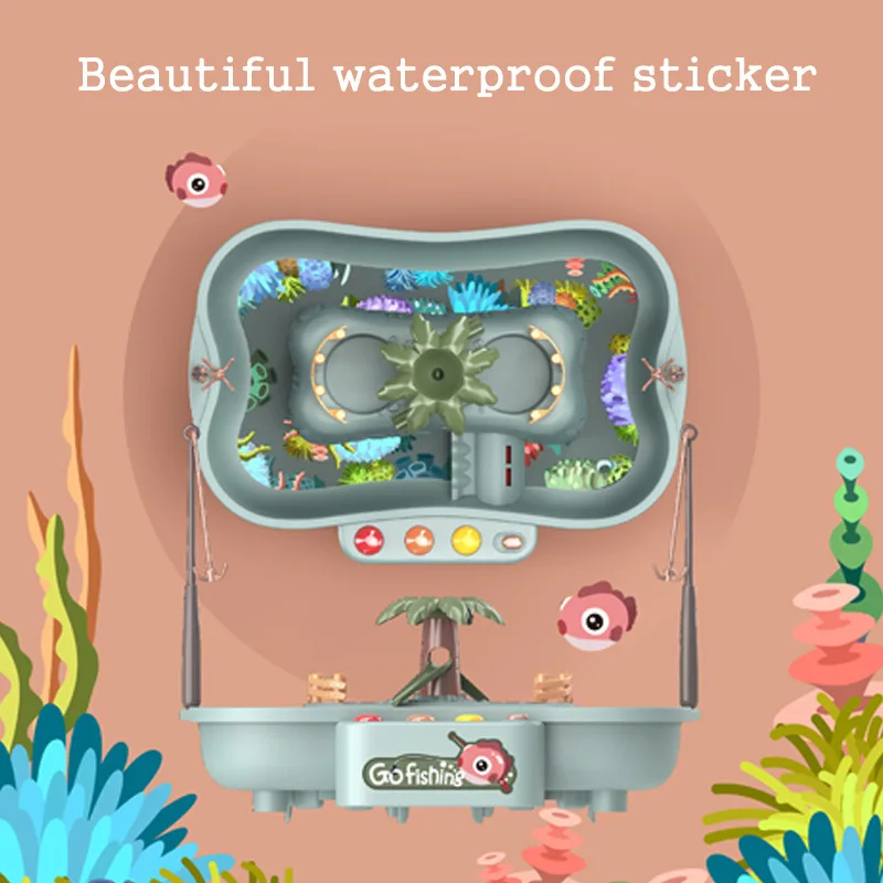 Children's Magnetic Fishing Toy Music Electric Circulation Fishing Duck Fishing Platform Water Play Game Toys for Kids Gift