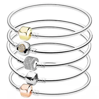 Momemts Two-tone Signature Rose Barrel Lobster Clasp 925 Sterling Silver Bangle Fit Fine Bracelet Bead Charm DIY Jewelry
Momemts Two-tone Signature Rose Barrel Lobster Clasp 925 Sterling Silver Bangle Fit Fine Bracelet Bead Charm DIY Jewelry